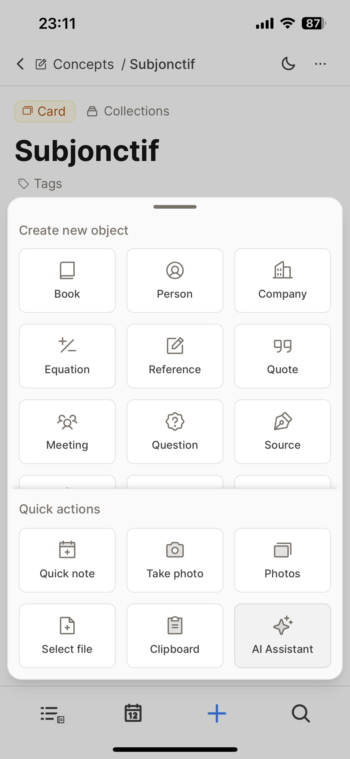 Mobile AI create new AI chat