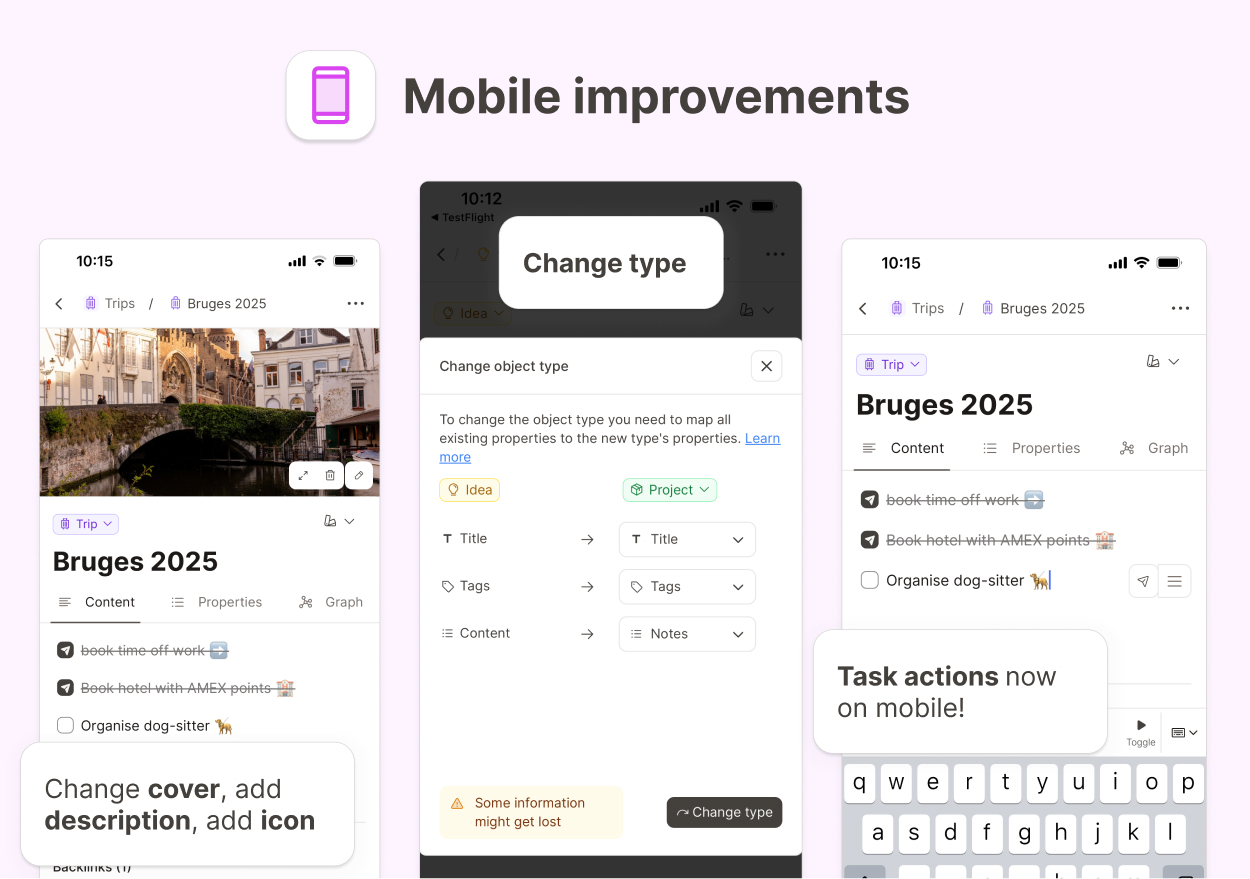 Mobile improvements