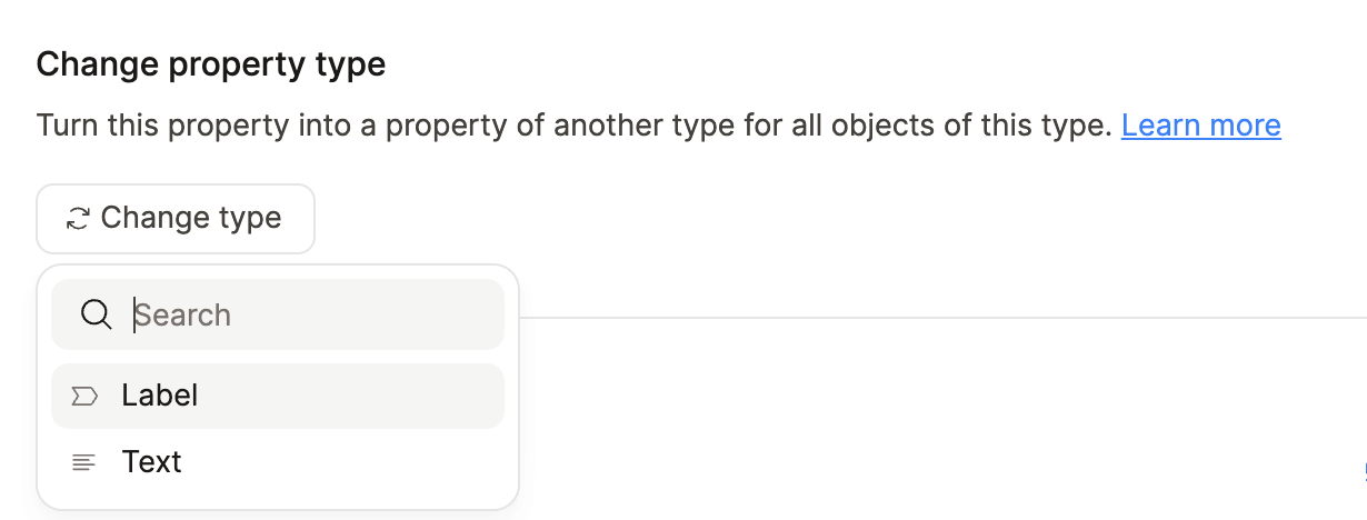Change property type