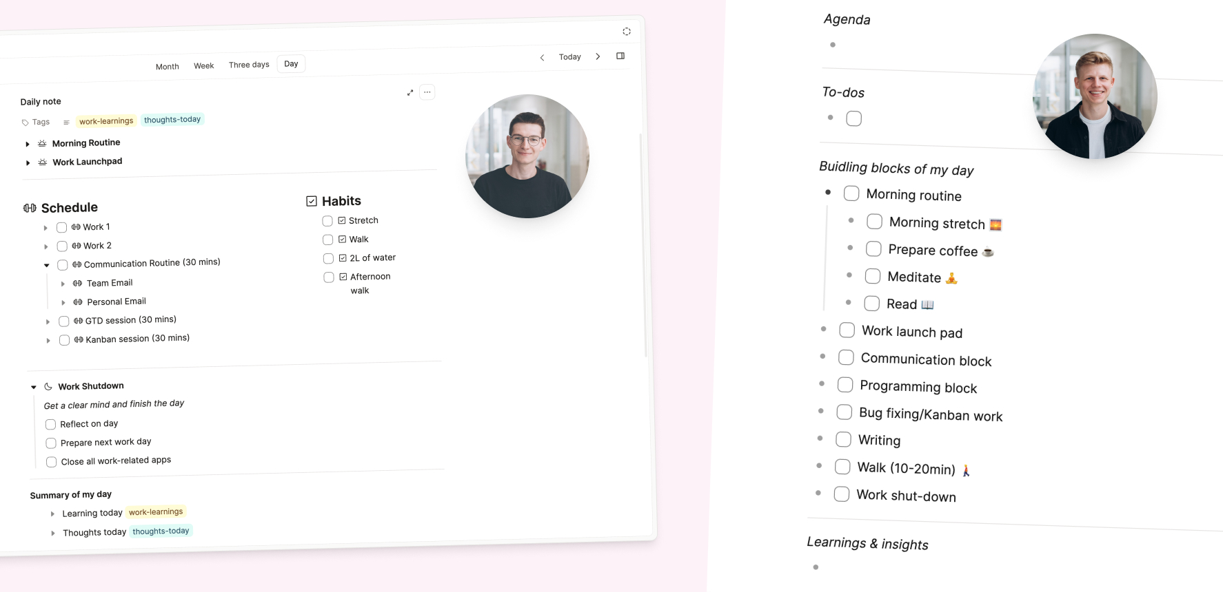 our founders' daily notes